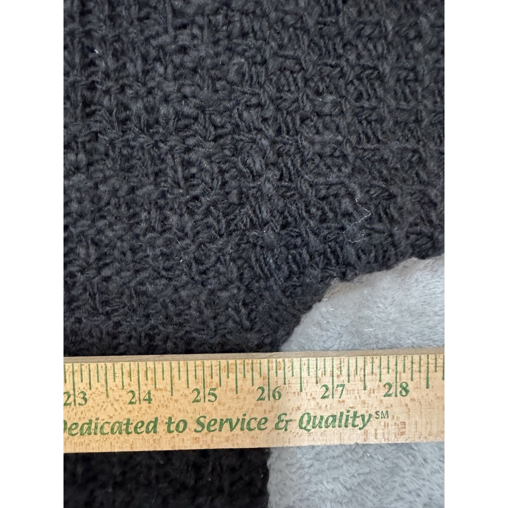 Chicos Cardigan Sweater Womens 2 Black Open Front Wool Blend Indie Sleaze Goblin - Picture 5 of 11